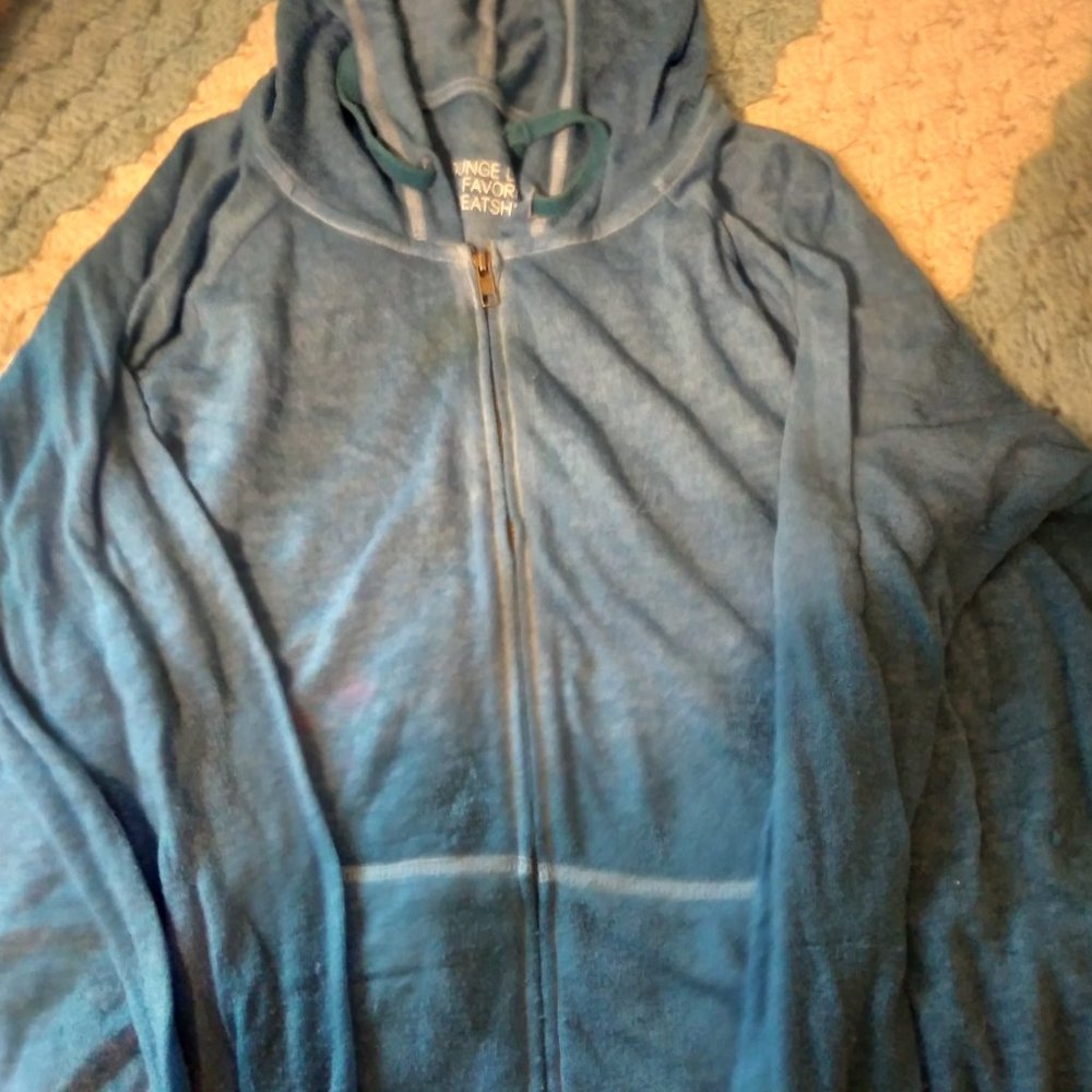 Mesh blue zip up sweatshirt